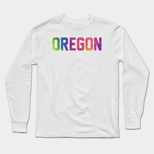 Oregon Tie Dye Jersey Letter Long Sleeve T-Shirt